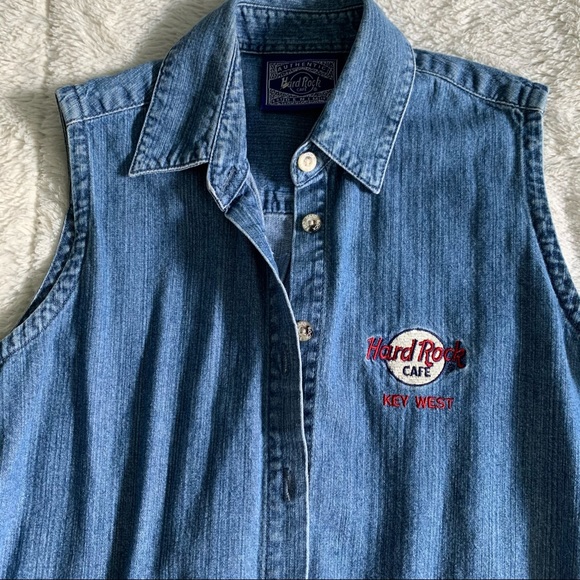 VTG Hard Rock Cafe Key West Denim Tank - Picture 2 of 8